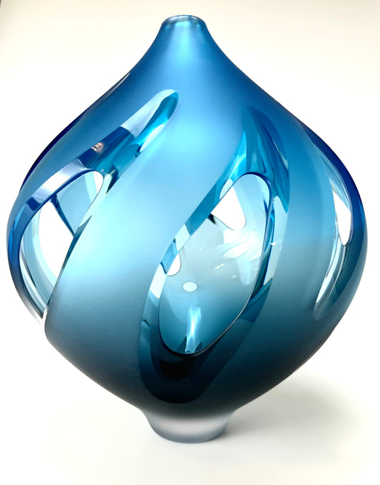 blue dark blue medium vase